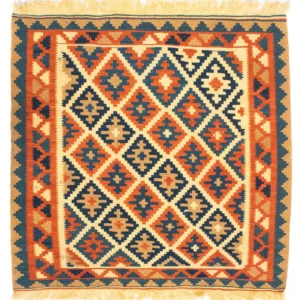 Kelimteppe - Orientalsk square - 100 x 100 cm - beige
