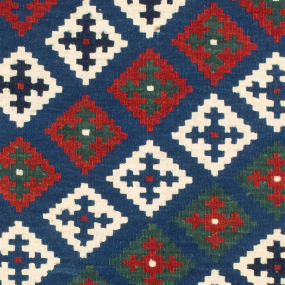 Kelimteppe - Orientalsk square - 100 x 100 cm - mørkeblå