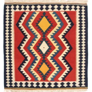 Kelimteppe - Orientalsk square - 100 x 97 cm - rød