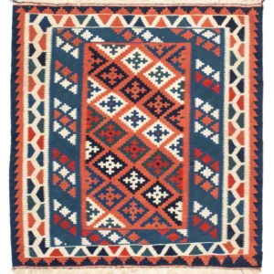 Kelimteppe - Orientalsk square - 100 x 96 cm - blå