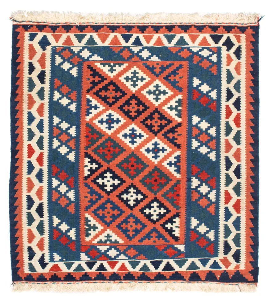 Kelimteppe - Orientalsk square - 100 x 96 cm - blå