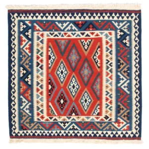Kelimteppe - Orientalsk square - 100 x 98 cm - blå