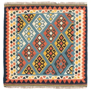 Kelimteppe - Orientalsk square - 100 x 98 cm - lyseblå