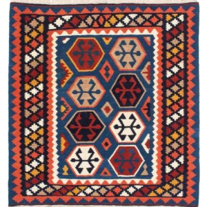 Kelimteppe - Orientalsk square - 102 x 100 cm - blå