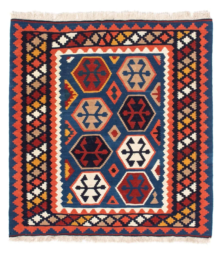 Kelimteppe - Orientalsk square - 102 x 100 cm - blå