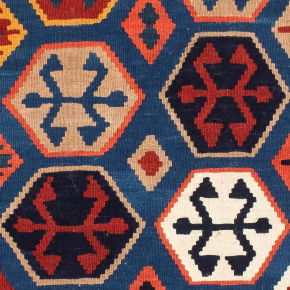 Kelimteppe - Orientalsk square - 102 x 100 cm - blå