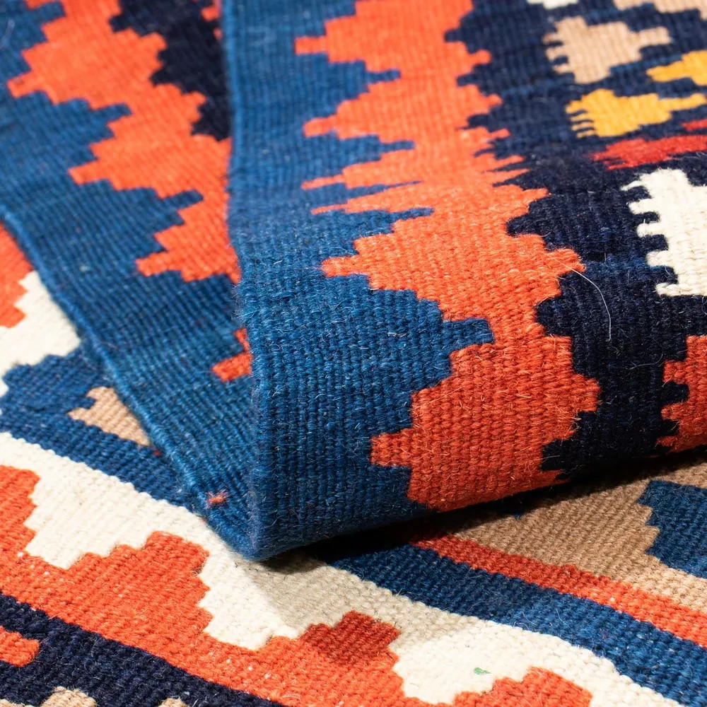 Kelimteppe - Orientalsk square - 102 x 100 cm - blå