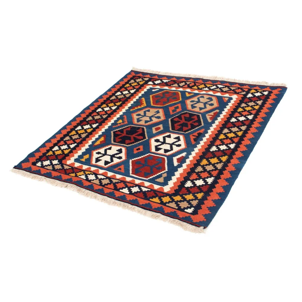 Kelimteppe - Orientalsk square - 102 x 100 cm - blå
