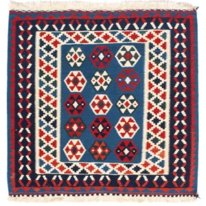Kelimteppe - Orientalsk square - 102 x 100 cm - blå