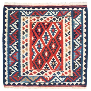Kelimteppe - Orientalsk square - 102 x 100 cm - blå