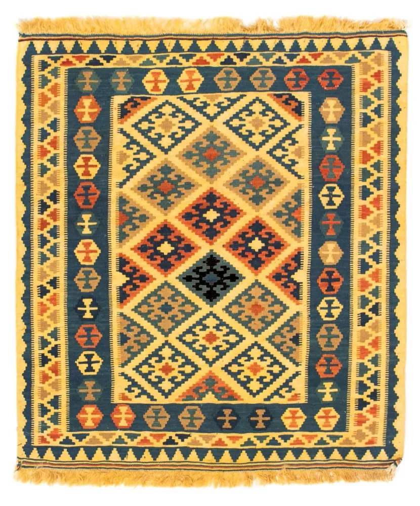 Kelimteppe - Orientalsk square - 102 x 95 cm - gul