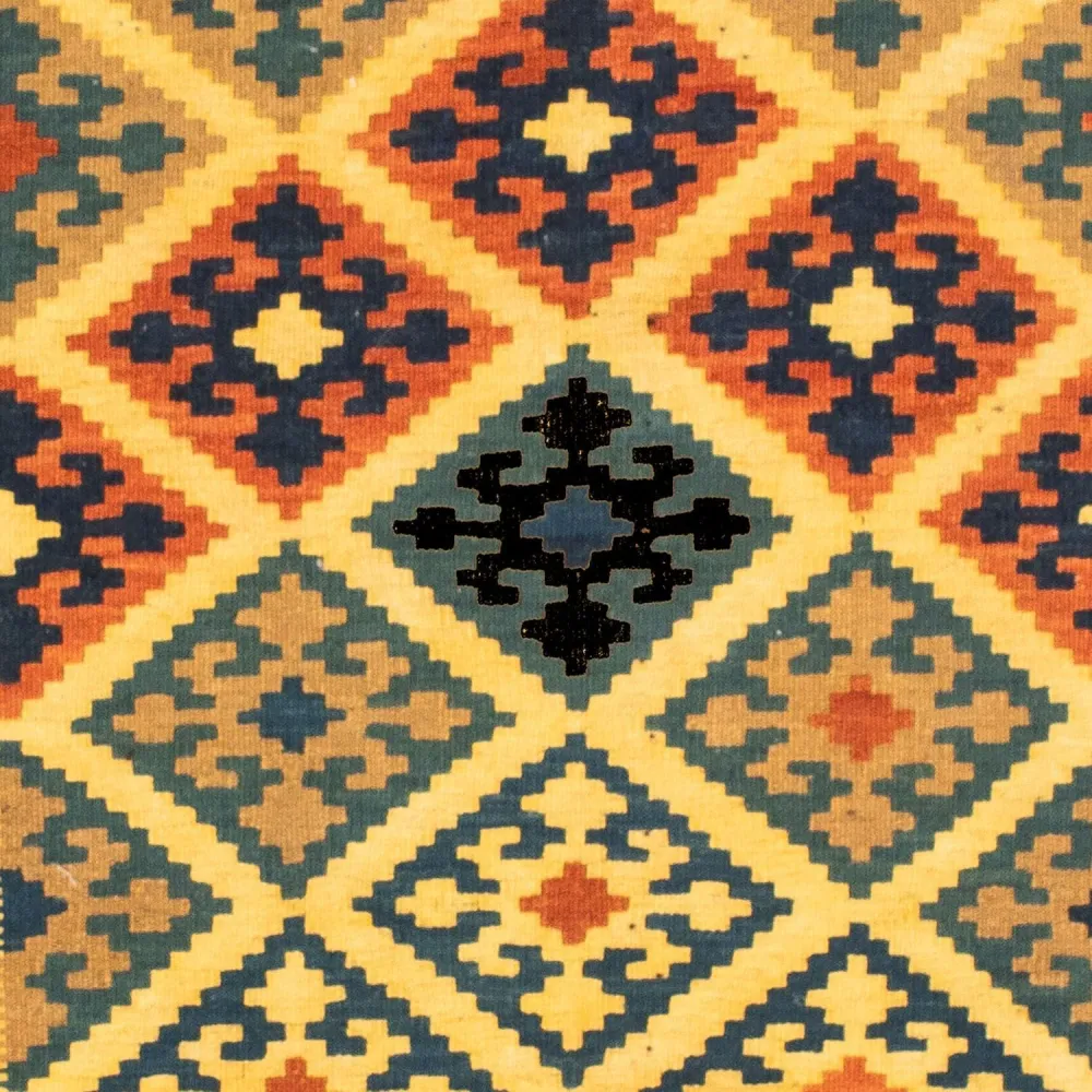Kelimteppe - Orientalsk square - 102 x 95 cm - gul