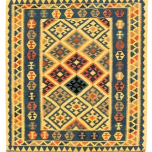 Kelimteppe - Orientalsk square - 102 x 95 cm - gul