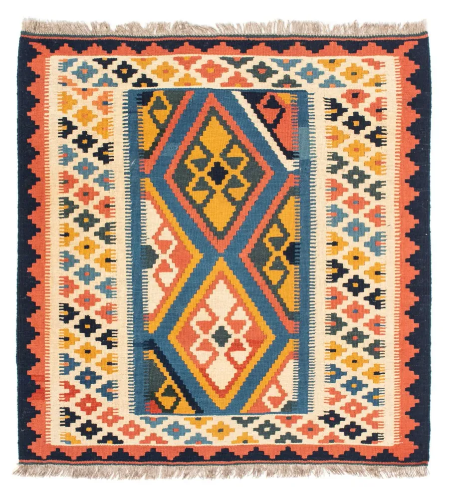 Kelimteppe - Orientalsk square - 103 x 100 cm - blå