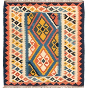 Kelimteppe - Orientalsk square - 103 x 100 cm - blå