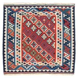 Kelimteppe - Orientalsk square - 103 x 100 cm - flerfarget