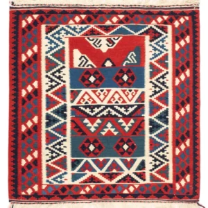 Kelimteppe - Orientalsk square - 103 x 100 cm - flerfarget