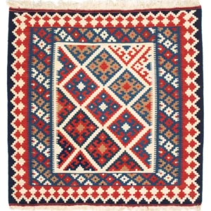 Kelimteppe - Orientalsk square - 103 x 100 cm - flerfarget