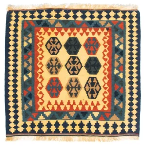 Kelimteppe - Orientalsk square - 103 x 100 cm - mørkeblå