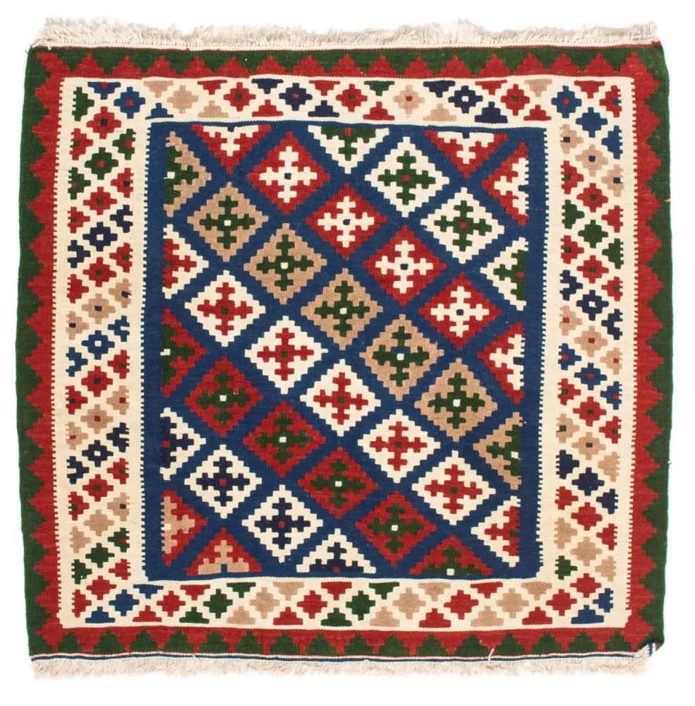 Kelimteppe - Orientalsk square - 103 x 100 cm - mørkeblå