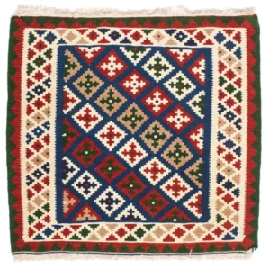 Kelimteppe - Orientalsk square - 103 x 100 cm - mørkeblå