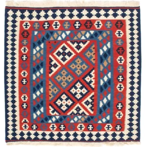 Kelimteppe - Orientalsk square - 103 x 101 cm - rød