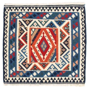 Kelimteppe - Orientalsk square - 103 x 102 cm - lyseblå