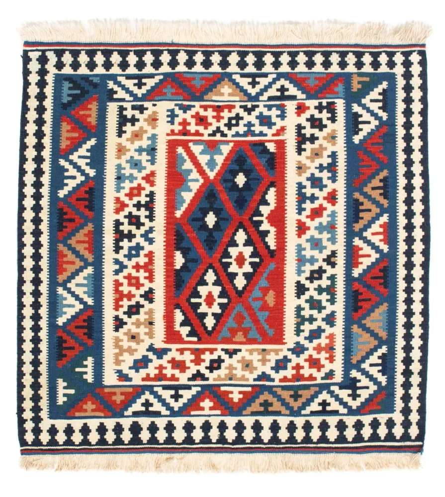 Kelimteppe - Orientalsk square - 103 x 103 cm - blå
