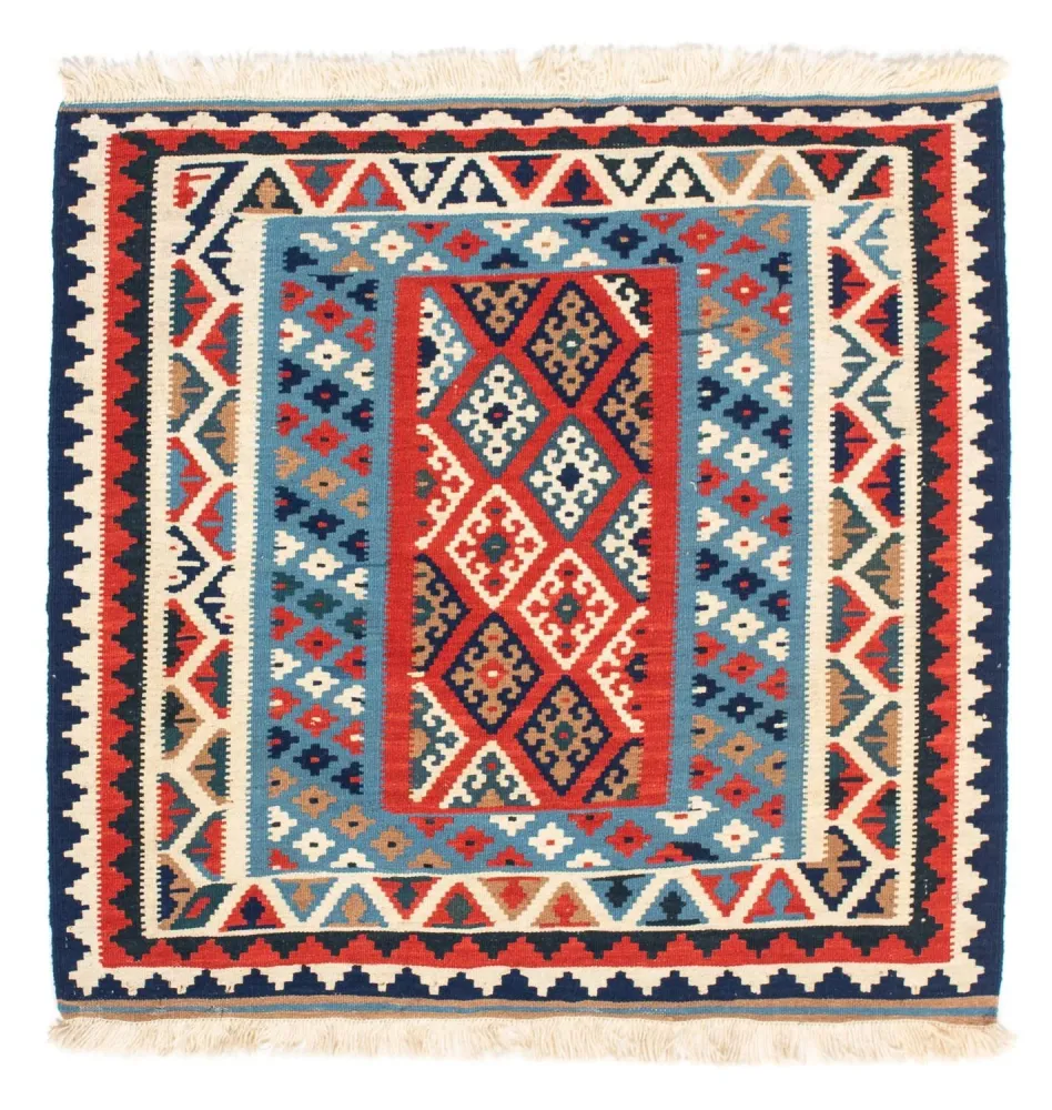Kelimteppe - Orientalsk square - 104 x 100 cm - flerfarget