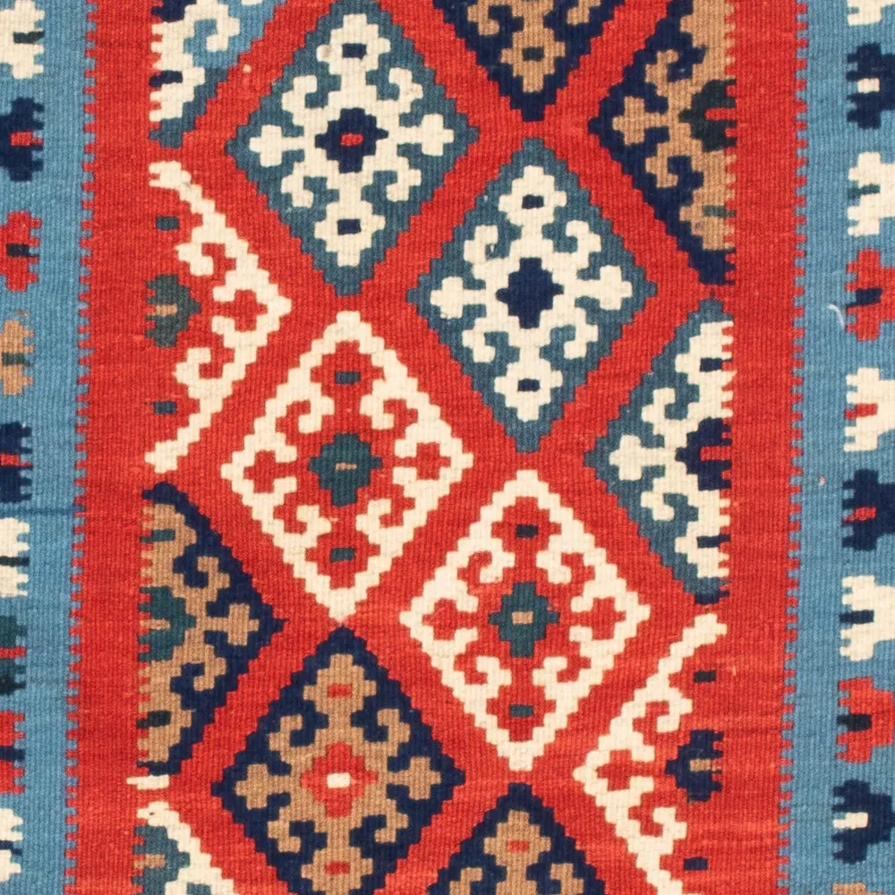 Kelimteppe - Orientalsk square - 104 x 100 cm - flerfarget