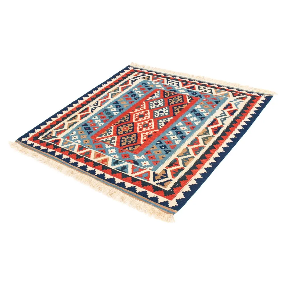 Kelimteppe - Orientalsk square - 104 x 100 cm - flerfarget