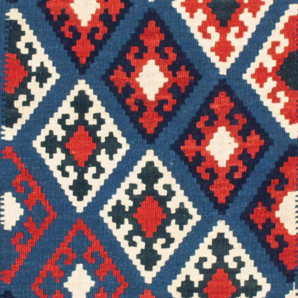 Kelimteppe - Orientalsk square - 104 x 100 cm - mørkeblå