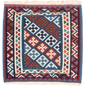 Kelimteppe - Orientalsk square - 104 x 101 cm - blå