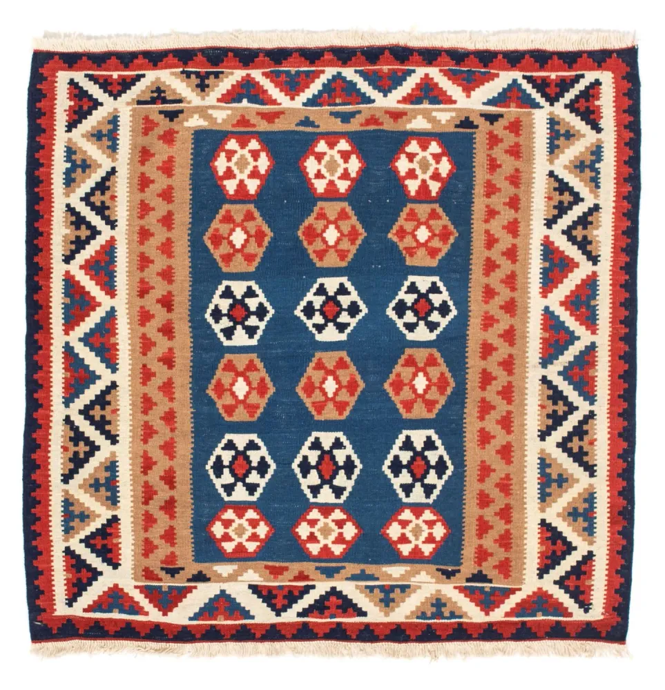 Kelimteppe - Orientalsk square - 104 x 102 cm - blå