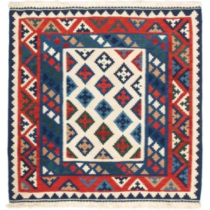 Kelimteppe - Orientalsk square - 104 x 102 cm - flerfarget