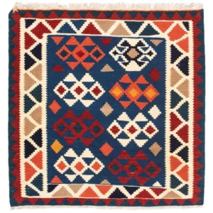 Kelimteppe - Orientalsk square - 104 x 102 cm - mørkeblå