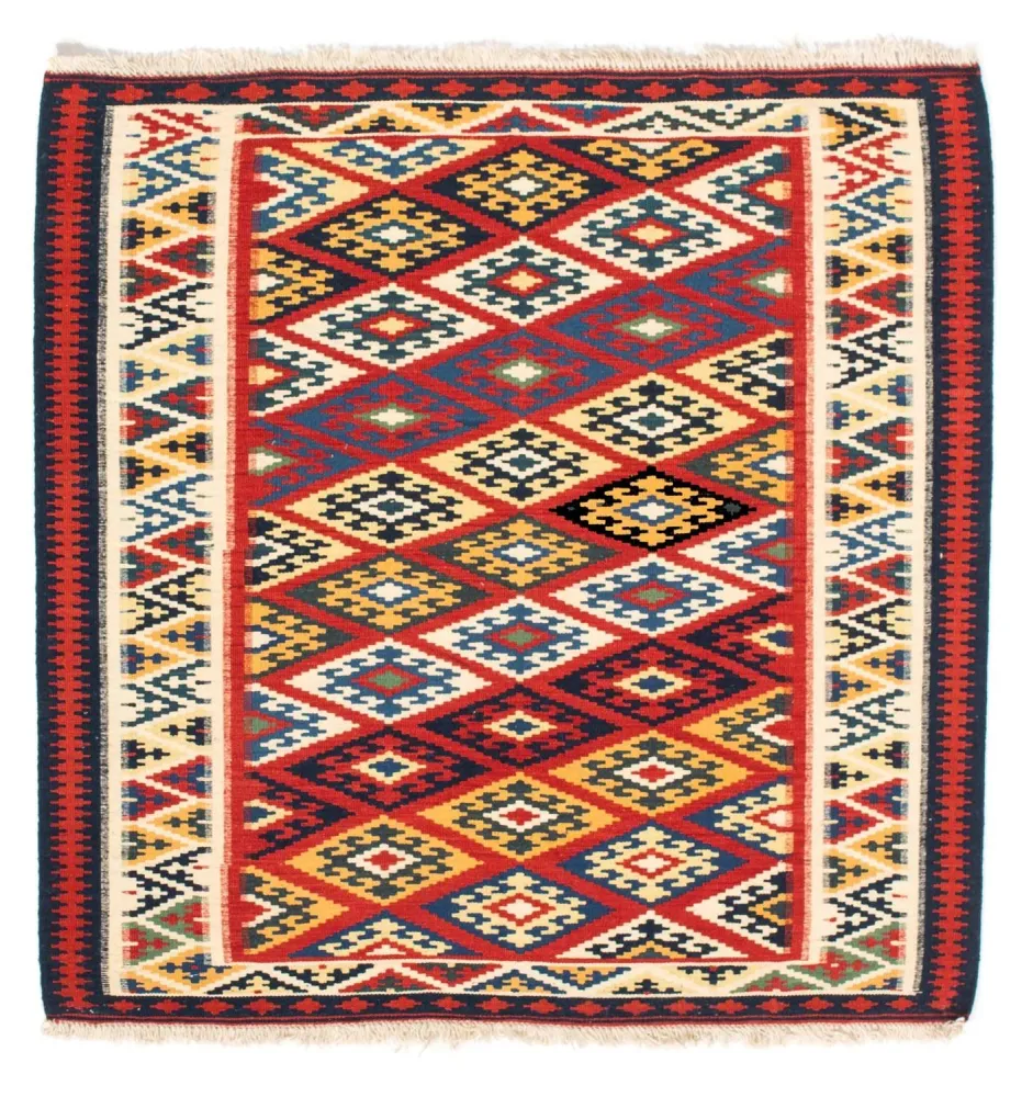 Kelimteppe - Orientalsk square - 104 x 103 cm - flerfarget