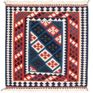 Kelimteppe - Orientalsk square - 104 x 103 cm - flerfarget