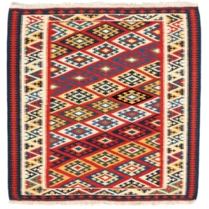 Kelimteppe - Orientalsk square - 104 x 103 cm - flerfarget