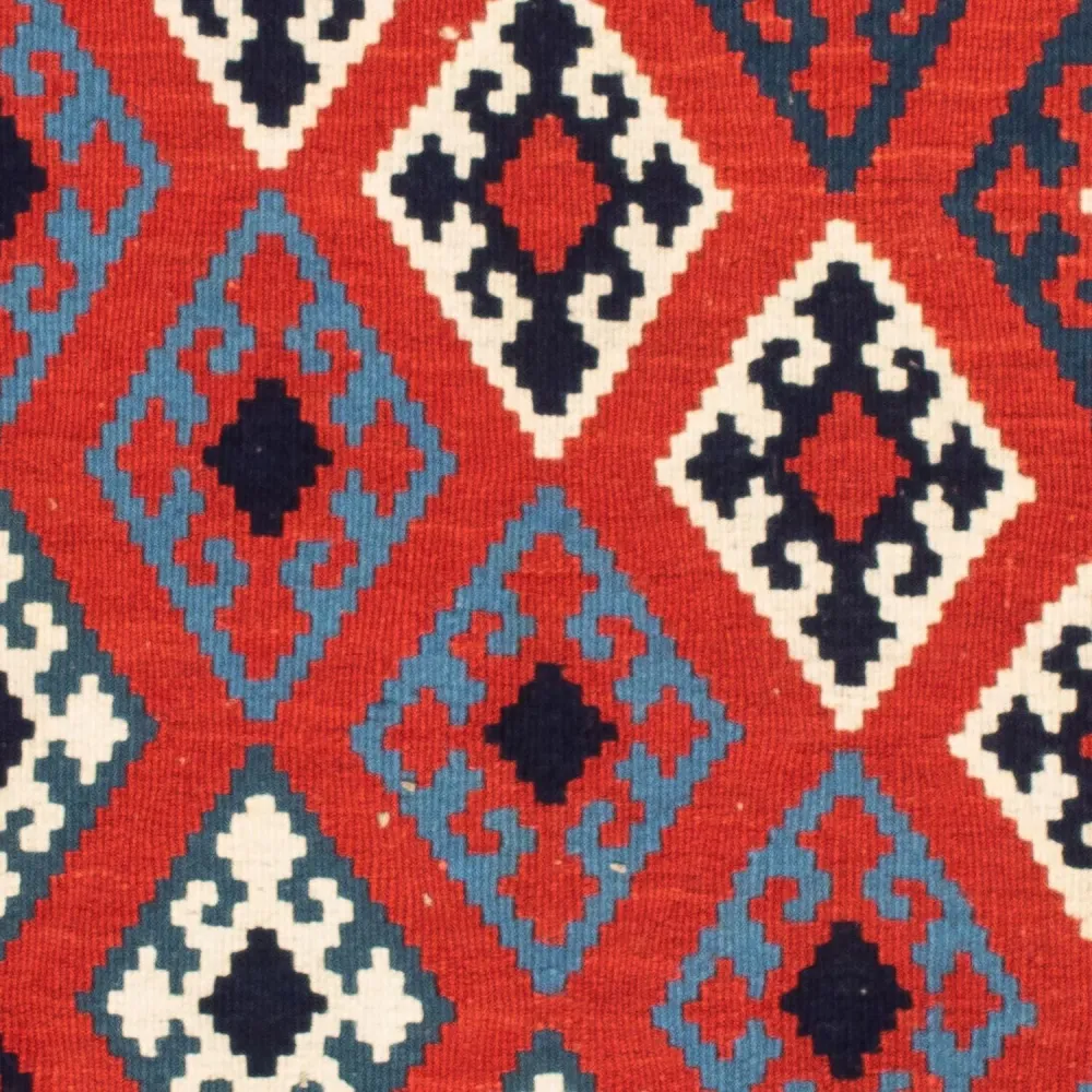 Kelimteppe - Orientalsk square - 104 x 103 cm - mørk rød
