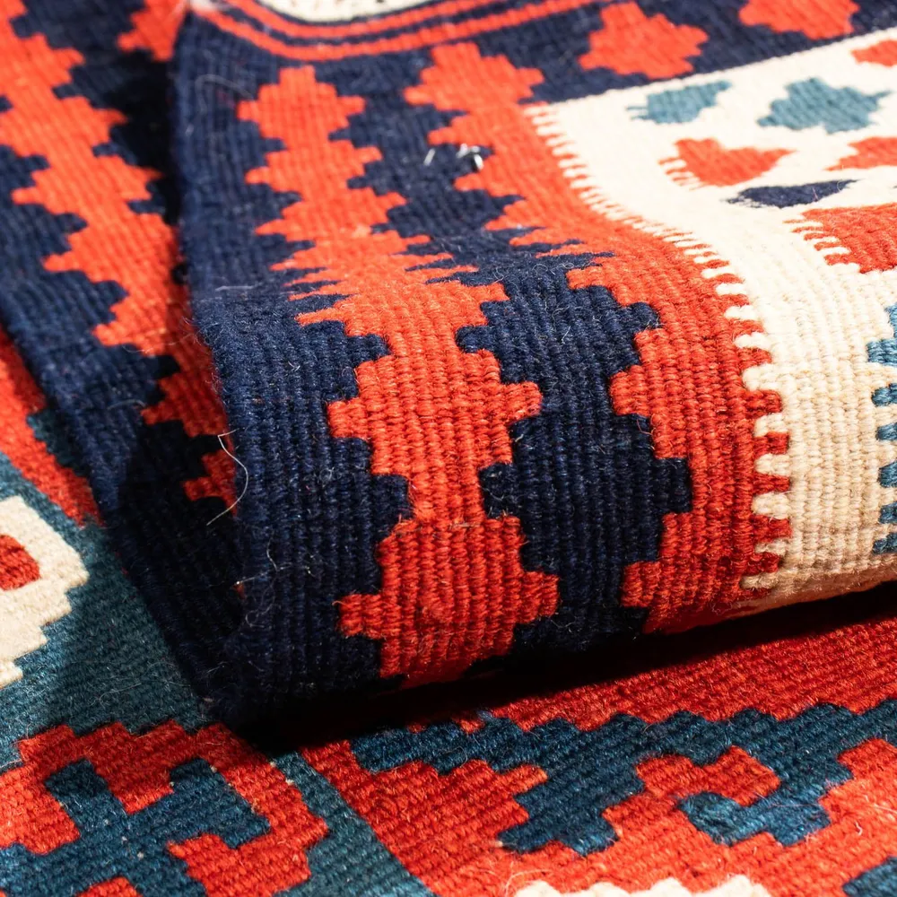 Kelimteppe - Orientalsk square - 104 x 103 cm - mørk rød