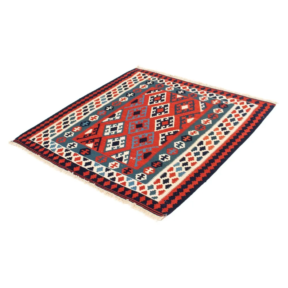 Kelimteppe - Orientalsk square - 104 x 103 cm - mørk rød