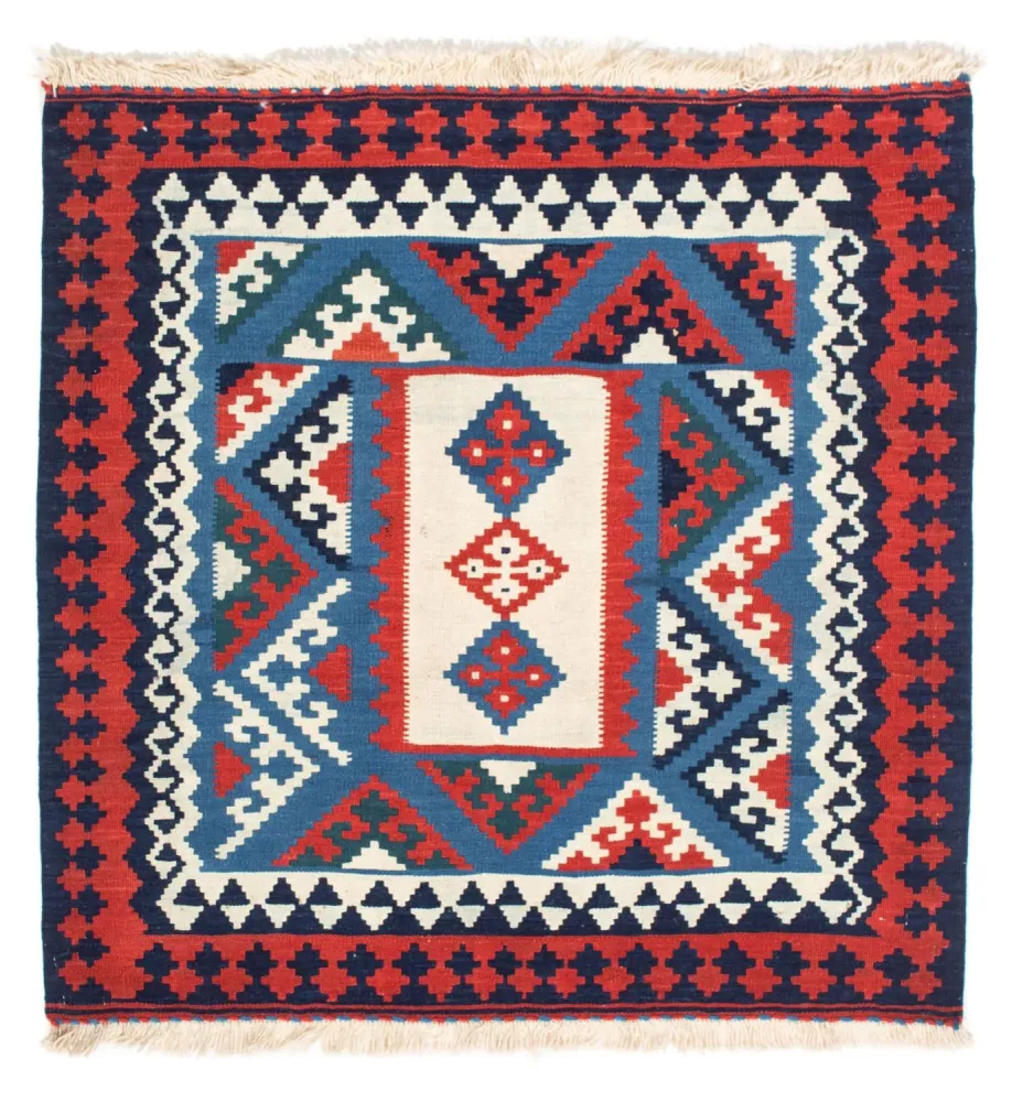 Kelimteppe - Orientalsk square - 104 x 103 cm - mørkeblå