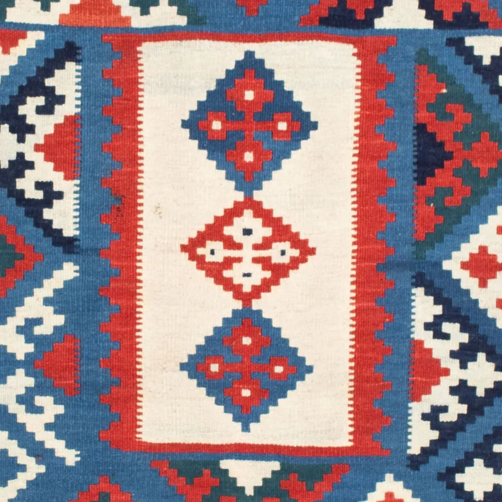Kelimteppe - Orientalsk square - 104 x 103 cm - mørkeblå