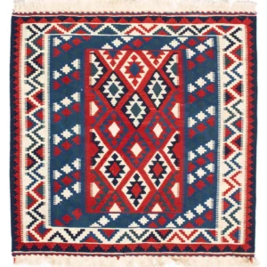 Kelimteppe - Orientalsk square - 104 x 103 cm - mørkeblå