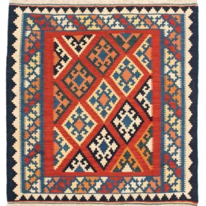 Kelimteppe - Orientalsk square - 105 x 101 cm - rød