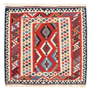 Kelimteppe - Orientalsk square - 105 x 102 cm - rød