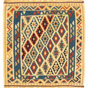 Kelimteppe - Orientalsk square - 105 x 102 cm - flerfarget