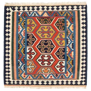 Kelimteppe - Orientalsk square - 105 x 103 cm - rød