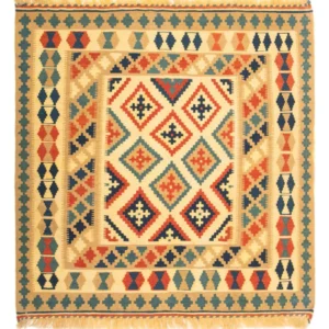 Kelimteppe - Orientalsk square - 105 x 103 cm - flerfarget